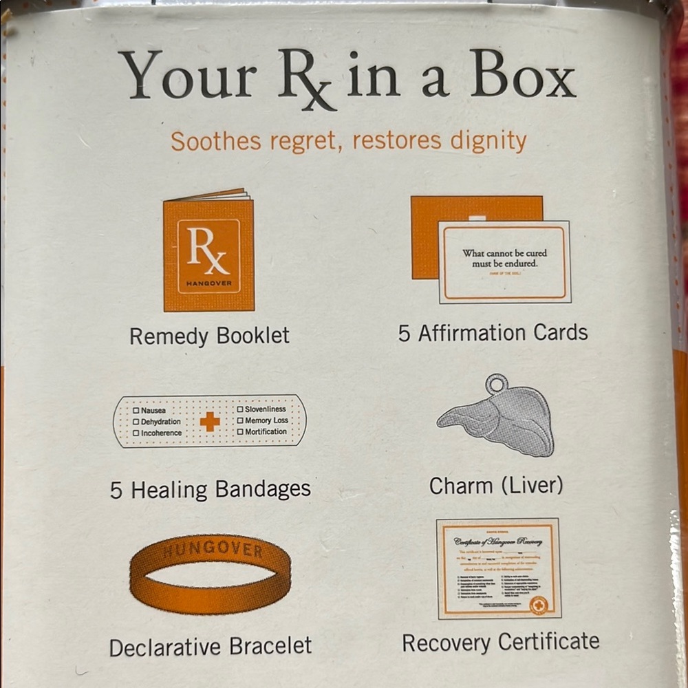 Knock Knock Hangover Recovery Kit in Orange and White - Picture 3 of 3